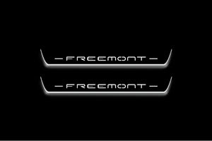 Fiat Freemont 2011+ LED Door Sills Illuminated Scuff Freemont Logo Stainless Steel Entry Guards Door Sills Decoin