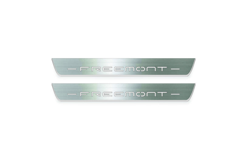 Fiat Freemont 2011+ LED door sill plates with Freemont logo