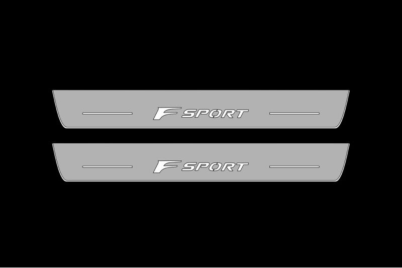 Lexus RX V 2023+ LED Door Sills Illuminated Scuff F Sport Logo Stainless Steel Entry Guards Door Sills opdesign