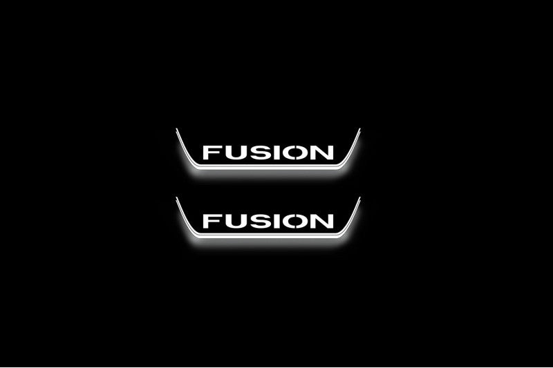 Ford Fusion (Europe) CD4 2002+ LED door sill plates with Fusion logo