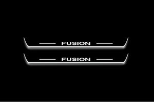 Ford Fusion (Europe) 2002-2012 LED Door Sills Illuminated Scuff Fusion Logo Stainless Steel Entry Guards Door Sills Decoin
