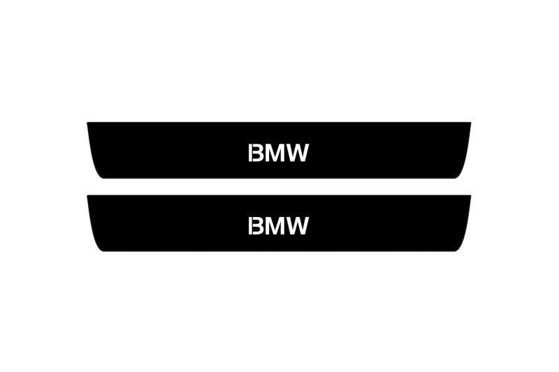BMW 5 G60 2023+ illuminated door sill protectors stainless steel with BMW logo