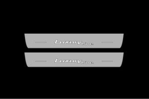 Illuminated LED Door Sill Tread Plates BMW 5 G60 2023+ With Luxury Line Logo BMW Led Door Sills opdesign