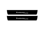 BMW 5 G60 2023+ illuminated door sill protectors stainless steel with Luxury Line logo