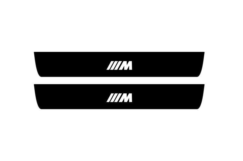 BMW 5 G60 2023+ illuminated door sill protectors in stainless steel with ///M logo