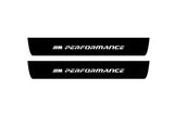 stainless steel illuminated door sill protectors with BMW 5 G60 2023+ with ///M Performance logo