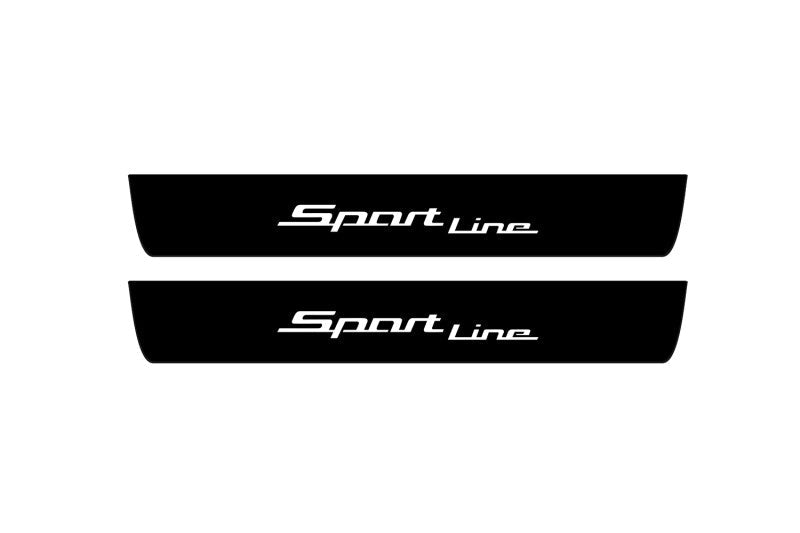 illuminated door sill protectors stainless steel BMW 5 G60 2023+ with Sport Line logo