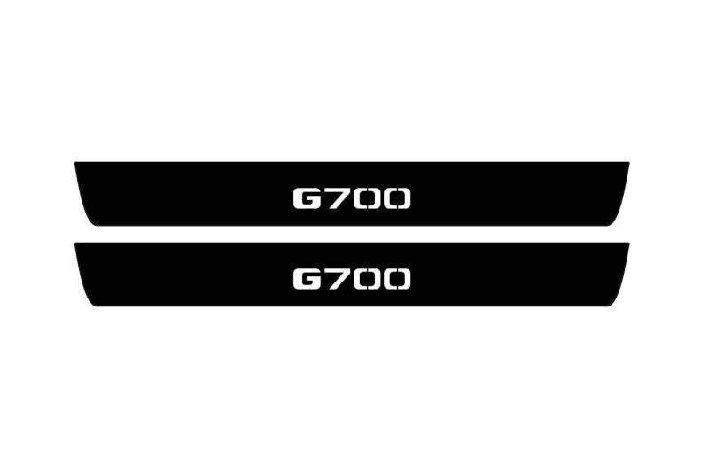 Mercedes G-Class W464 2018+ Illuminated Matte Sill Plates with logo G700 Mercedes Led Door Sills PRO opdesign