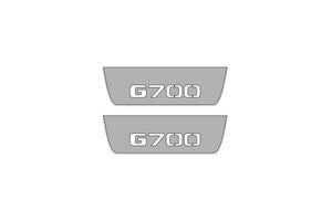 Illuminated LED Door Sill Tread Plates Mercedes G-Class W464 2018+ With Brabus G700 Logo Mercedes Led Door Sills opdesign