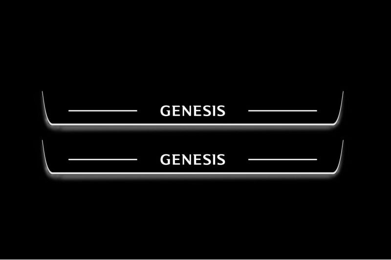 stainless steel door sill plates for Genesis G80 I 2016+ with Genesis logo
