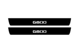 Mercedes G-Class W464 2018+ door sill plates in stainless steel with G800 logo