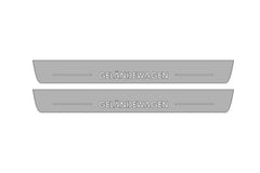Catalog illustration of two long gray door sill plates with Geländewagen lettering on a white background.
