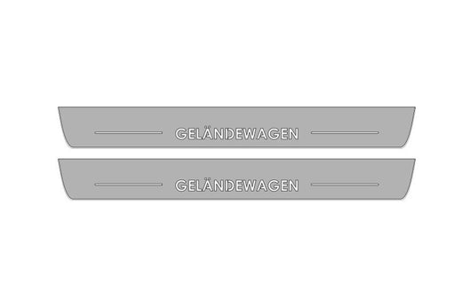Mercedes-Benz G-Class W463A 2018–2024 — Stainless LED Door Sills — Geländewagen Logo