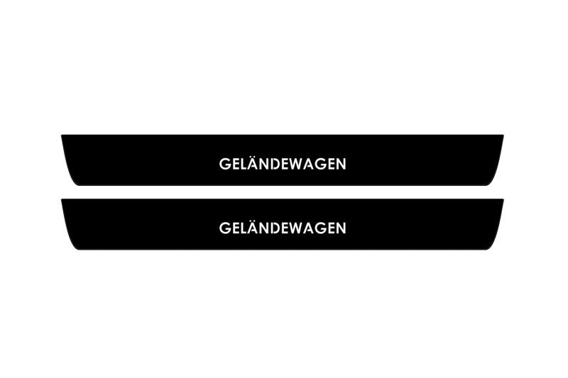 Mercedes G-Class W464 2018+ illuminated door sill protectors stainless steel with Geländewagen logo