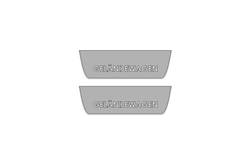 Mercedes G-Class W464 2018+ door sill plates in stainless steel with Geländewagen logo