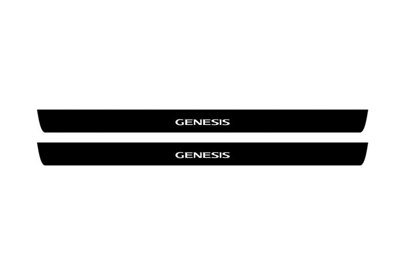 Hyundai Genesis Coupe 2008+ illuminated door sill protectors with Genesis logo