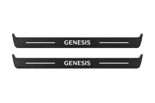 Genesis G80 I DH 2016–2020 — Matte PRO LED Door Sills — Genesis Logo