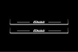 LED door sill plates Maserati Ghibli III 2013+ in stainless steel with Ghibli logo