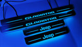 Jeep Gladiator JT 2019+ LED door sill plates with Jeep Gladiator logo