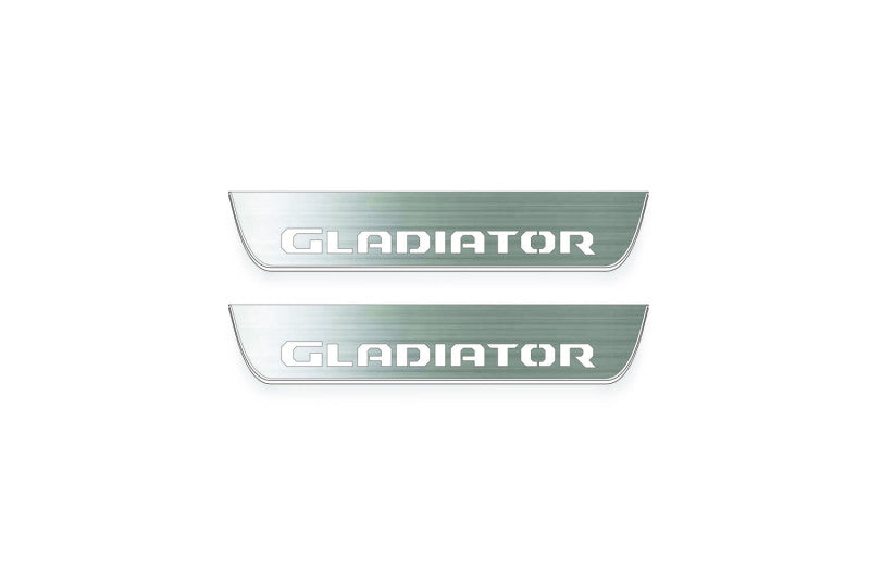 Jeep Gladiator JT Stainless Steel LED Door Sills – Gladiator Logo