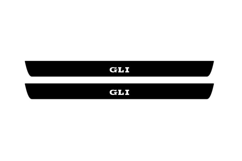 stainless steel illuminated door sill protectors with Volkswagen Jetta VI 2010+ with GLI logo