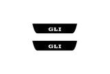 Volkswagen Jetta VII 2019+ illuminated door sill protectors in matte black coated stainless steel with GLI logo