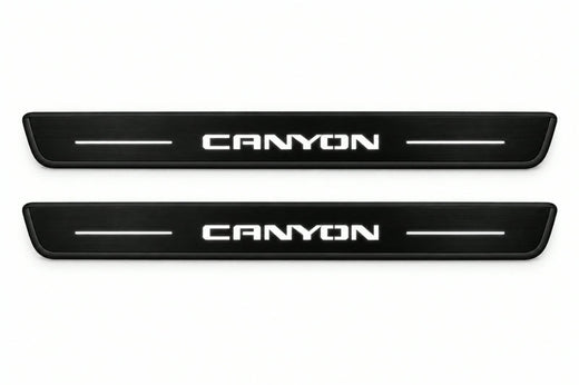 GMC Canyon II 2014–2022 — Matte PRO LED Door Sills — Canyon Logo