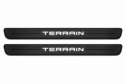 GMC Terrain II C1 2018–2024 — Matte PRO LED Door Sills — Terrain Logo