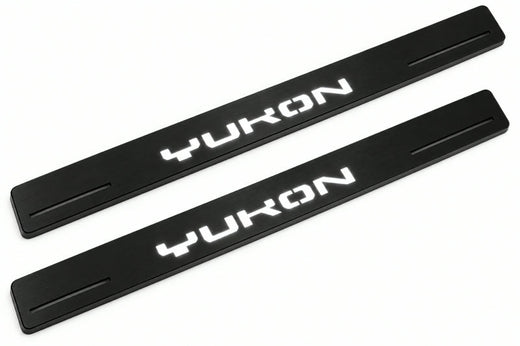 GMC Yukon V 2020–2026 — Matte PRO LED Door Sills — Yukon Logo