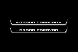 Dodge Grand Caravan 2007-2020 LED Door Sills Illuminated Scuff Grand Caravan Logo Stainless Steel Entry Guards Door Sills Decoin