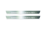 LED door sill plates Dodge Grand Caravan 2007+ in stainless steel with Grand Caravan logo