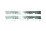 LED door sill plates for Chrysler Grand Voyager V 2008+ with Grand Voyager logo