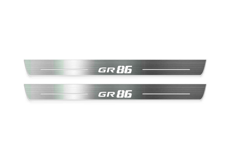 Toyota GR86 2021+ stainless steel illuminated entry guards with GR86 logo