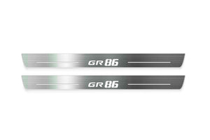 Toyota GR86 2021+ LED Door Sills Illuminated Scuff GR86 Logo Stainless Steel Entry Guards