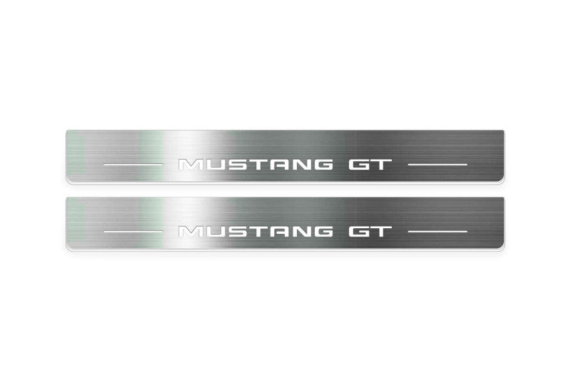stainless steel door sill plates for Ford Mustang VII S650 2023+ with Mustang GT logo