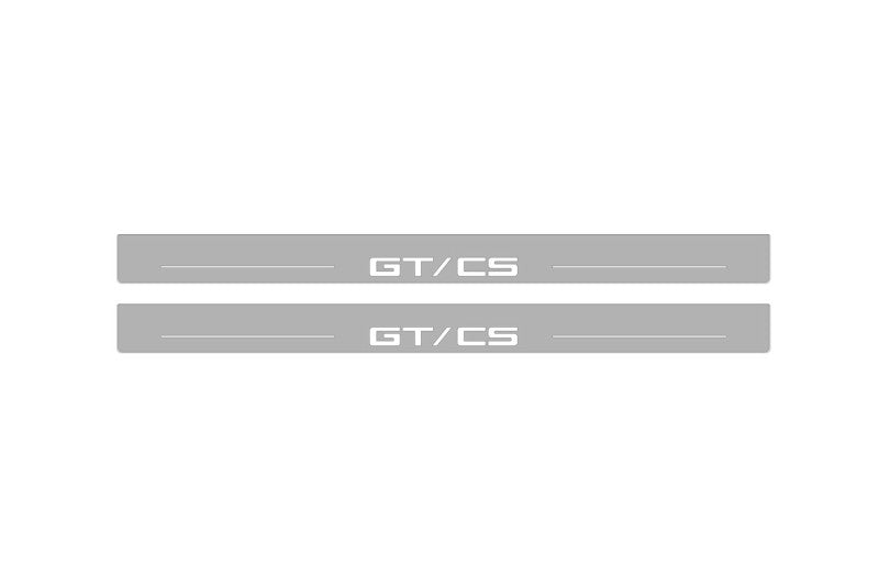 Illuminated LED Door Sill Tread Plates Ford Mustang V 2005-2015 With GT/CS Logo Ford Led Door Sills opdesign