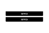 matte black coated stainless steel door sill plates for Ford Mustang VII S650 2023+ with GTD logo