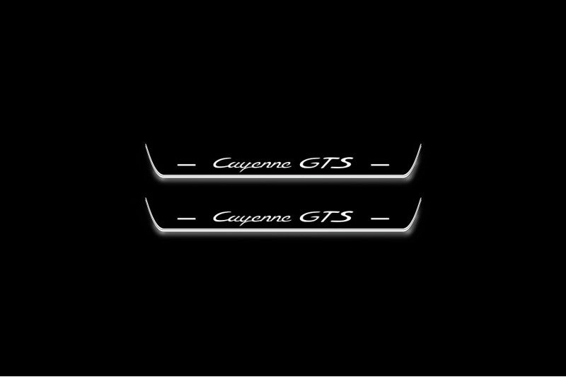 Porsche Cayenne Coupe E3 Stainless LED Door Sills – Cayenne GTS Logo