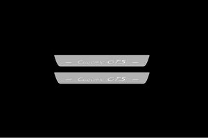 Illuminated LED Door Sill Tread Plates Porsche Cayenne III 2017+ With Cayenne GTS Logo Porsche Led Door Sills opdesign