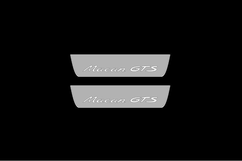 Illuminated LED Door Sill Tread Plates Porsche Macan I 2014-2024 With Macan GTS Logo Porsche Led Door Sills opdesign