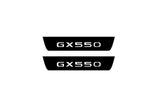 Lexus GX III 2024+ stainless steel illuminated door sill protectors with GX550 logo