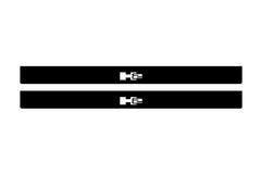 Catalog illustration of two black front door sill plates with H2 lettering.