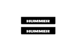 Hummer H2 2002+ illuminated door sill protectors in stainless steel with Hummer logo