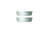 Two short silver-finished door sill plates with Haval lettering on a light background, straight-on view.