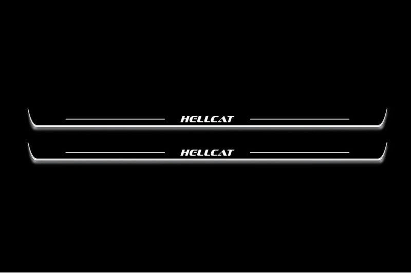 stainless steel door sill plates for Dodge Challenger 2008+ with HELLCAT logo