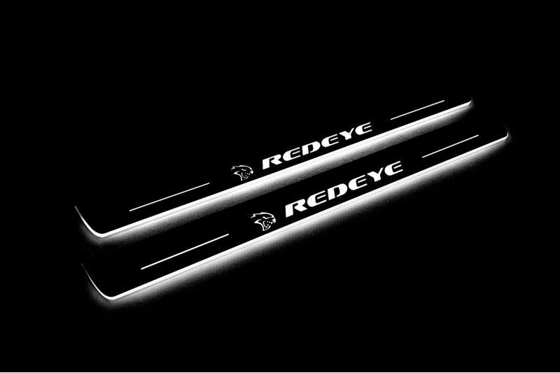 stainless steel LED door sill plates for Dodge Charger LD 2011+ with SRT REDEYE logo