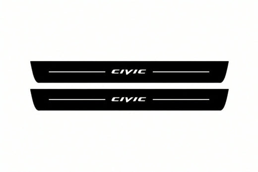 Honda Civic 5D 2006–2012 — Matte PRO LED Door Sills — Civic Logo