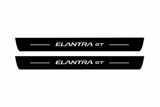 Hyundai Elantra GT 2013–2017 — Matte PRO LED Door Sills — Elantra GT Logo