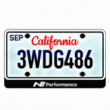 Hyundai N /Performance illuminated LED license plate badge with the shown artwork below an illustrative US plate; plate not included