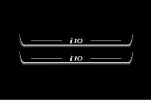 Hyundai i10 II 2013-2019 LED Door Sills Illuminated Scuff i10 Logo Stainless Steel Entry Guards Door Sills Decoin